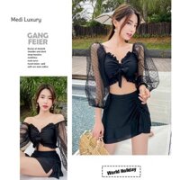 Áo Bơi Hai Mảnh kiểu dáng hàn quốc hot nhất mùa hè này, Bikini dạng váy AT216