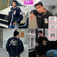 Áo Bomber Dù 2 lớp logo Seven Unisex Nam Nữ Couple Hot Áo Khoác Dù bomber S - Đen - XL&amp;lt1m68,&amp;lt68kg