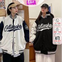 Áo Bomber Dù in Alaska 2 Lớp chất đẹpÁo Khoác Dù 2 Lớp Unisex Mặc Nam Nữ - Trắng - L &amp;lt 1m6, &amp;lt 65kg