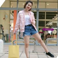 Áo bomber jacket Áo khoác dù nữ thêu hoa freesize dưới 55kg