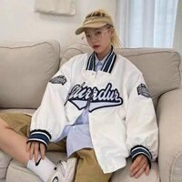 Áo Bomber Jacket Dù 2 Lớp STURDUR Unisex Nam Nữ Phong Cách Hàn Quốc, kiểu dáng thể thao năng động - Áo BomBer Trắng - L nhỏ hơn 55kg