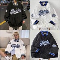 Áo Bomber Jacket Dù 2 Lớp STURDUR Unisex Nam Nữ - Bomber TRẮNG,L
