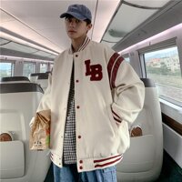 Áo bomber nam form rộng thời trang unisex hàn quốc, Áo khoác nam bomber - ÁO BOMBER TRẮNG,XL