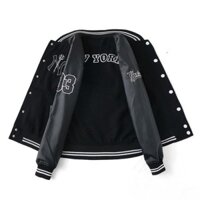 ÁO BOMBER NY BÓNG CHÀY DA THÊU PHONG CÁCH ULZZANG - ÁO KHOÁC BOMBER NAM NỮ JACKET VARSITY