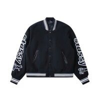 Áo Bomber stussy thêu,chất dạ 3 lớp  nam nữ,bomber khoác jacket varsity mùa đông cao cấp PYPY