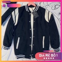 Áo Bomber Tay Viền Da Trắng, Áo Bomber Unisex Nam Nữ Hottrend Rẻ Nhất Shopeee