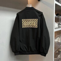 Áo Bomber Thêu Dệt Logo GC Chữ Vàng Siêu Nét