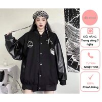 Áo Bomber Trái Tim Lar Chất Liệu Nỉ Phối Tay Da Cúc Bấm Dày Dặn Hĩn Store  SP000721