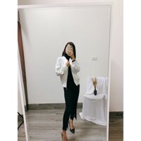 áo Bomber trắng dáng thể thao