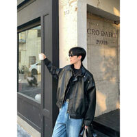 ÁO BOMBER VACITY - Áo khoác full da - Full leather jacket