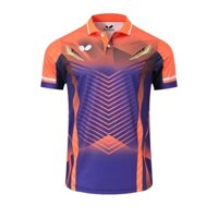 Áo bóng bàn nam cam xanh Butterfly 2023, chất liệu Polyester thoáng mát, nhanh khô, thiết kế đẹp mắt