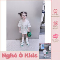 Áo bóng chày cotton kẻ NEW YOUR,áo thun cộc tay mùa hè cho bé trai bé gái unisex Nghé Ò KIDS