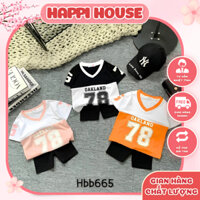 áo bóng chày phối legging đùi cho bé gái chất coton