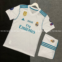 Áo Bóng Đá, Bộ Quần Áo Đá Banh CLB Real Madrid 2018 - Chuẩn Mẫu Thi Đấu - Vải Polyester Thái Cao Cấp