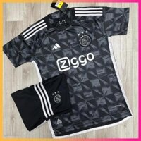 Áo Bóng Đá CLB Ajax Amsterdam Đen 23/24 - Vải Polyester Gai Thái .