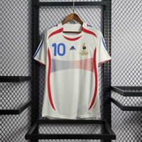 Áo bóng đá Pháp 2006 Áo sân khách Retro tay ngắn chất lượng cao S-2XL