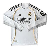 ÁO BÓNG ĐÁ REAL MADRID 2025/26 SÂN NHÀ CHÍNH HÃNG PLAYER TAY DÀI – JN8866