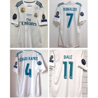 Áo Bóng Đá Real Madrid Cổ Điển Mùa Giải 2017 2018 BALE RONALDO Serrgio RAMOS MODRIC 17 / 18