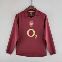 Áo Bóng Đá Retro Arsenal 2005 Dài Tay - Sân Khách bản cao cấp vải Cotton Polyester