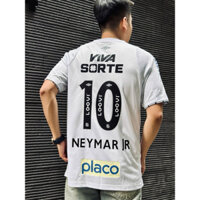 Áo Bóng Đá Retro Santos 2024 - Sân Nhà In Tên Neymar Số 10 bản cao cấp vải Cotton Polyester