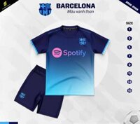 Áo Bóng Đá Trẻ Em – Barcelona Xanh Đen 2025