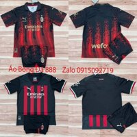 Áo Bóng Đá Trẻ Em CLB AC Milan 2023 - Chuẩn Mẫu Thi Đấu - Vải Polyester Gai Thái