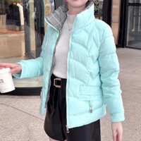 Áo Bông Lông Vũ mẫu mới mùa thu đông mẫu nóng Áo bông mỏng dáng ôm dáng mẫu ngắn cho nữ áo khoác bông nhỏ