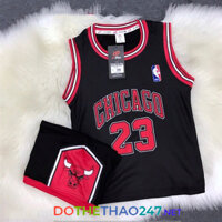 Áo bóng rổ BULL CHICAGO 23 màu đen viền đỏ