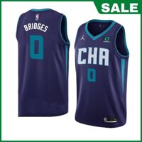 Áo Bóng Rổ Jersey Charlotte Hornets 0 Miles Phiên Bản Tuyên Bố Retro Mới Năm 2021-22 Cho Nam