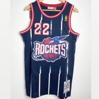 Áo Bóng Rổ NBA HWC HOUSTON ROCKETS 22 CLYDE Dream Blue LOGO MITCHELL &NESS