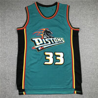 Áo bóng rổ Piston 33 màu xanh lá cây logo retro Hill, áo vest không tay phong cách Mỹ, áo thể thao, áo tập luyện Hill