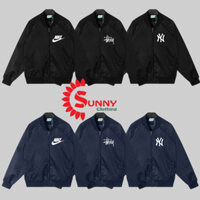 Áo Boomber Varsity Jacket Nike Stussy MLB Form Rộng Nam Nữ Chất Dù Cao Cấp - SUNNY079