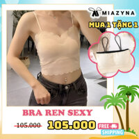 Áo Bra 2 Dây Miazyna Ren Sexy Quyến Rũ Co Giãn Tốt Có Đệm Ngực Dễ Phối Đồ Có Thể Mặc Đi Làm Đi Chơi Tiện Lợi Z5829