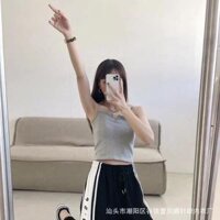 Áo bra 2 dây mongterghi cổ khuyết chữ V ccachs điệu ôm body có mút ngực loại 1 hàng quảng Châu, Áo hai dây kiểu b - Ghi Xám,free