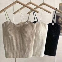 Áo bra 2 dây nhung phối kim tuyến cao cấp sang chảnh 11612