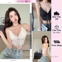 Áo Bra 2 Dây Ren Đan Dây Dáng Croptop Sexy Bra02