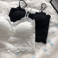 Áo Bra 2 Dây Ren Nữ Cao Cấp Croptop Siêu Hot Dáng Lửng