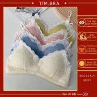 Áo bra 2 dây viền ren có đệm mút bên trong, Áo lót nữ Tím Bra không gọng màu nhẹ nhàng chất thoáng khí M2 sexy_me_bra