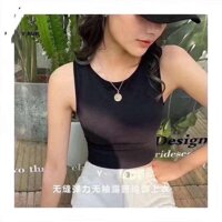 Áo bra, áo croptop ba lỗ có mút ngực cực xinh - Trắng