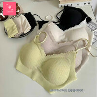 Áo Bra Áo Lót Không Gọng Thủy Lê Dáng 2 Dây Ren Mềm Có Đệm Ngực  Nâng Ngực Tự Nhiên Dây Áo Điều Chỉnh Được Mã 8016