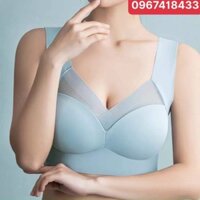 Áo bra [Bigsize] su đúc siêu mịn cổ tim phối voan lụa đệm mỏng thoáng siêu mát hàng cao cấp , Áo bra Free size 45kg-60kg