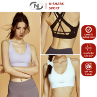 Áo bra, croptop nữ tập Gym, Yoga có sẵn mút ngực, áo ba lỗ thể thao chạy bộ chất liệu cao cấp | NShark Sport - NK337