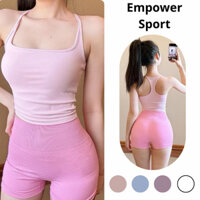 Áo Bra đệm cố định tập Gym, Yoga thể thao nữ đan chéo hai dây co giãn 4 chiều thấm hút mồ hôi thoáng khí