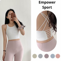 Áo Bra đệm cố định tập Gym, Yoga thể thao nữ đan chéo hai dây co giãn 4 chiều thấm hút mồ hôi thoáng khí