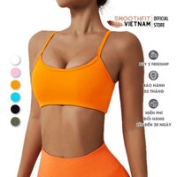 Áo Bra Gym Nữ Dây Mảnh Hở Lưng Đan Chéo - Chất Liệu Thun Trơn Cao Cấp SmoothFitVN B 8045 Co Dãn 4 Chiều - Tập Gym, Yoga