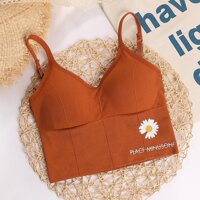 Áo Bra Hoa Cúc Họa Mi Thun Gân Hottrend Cá Tính - CAM