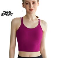 Áo Bra Mút Đúc 2 Dây Chất Tăm Gân Tập Gym Yoga Aerobic Nữ Tôn Dáng Thể Thao Thể Dục Nữ Mút Liền Tiện Lợi - YOLO SPORT