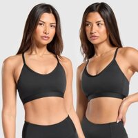 Áo Bra nâng ngực Áo lót thể thao tập gym yoga cao cấp 2 dây phối lưới hàng Xuất Dư mềm mịn thoáng khí thấm hút mồ hôi