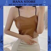 Áo bra nữ, áo lót nữ da loại áo 2 dây dáng croptop có đệm mút ngực co giãn thoải mái mẫu hot 2022