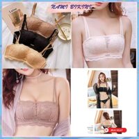 Áo bra quây ngang ren kèm dây áo lót ren cúp ngực không dây siêu gợi cảm Nami
